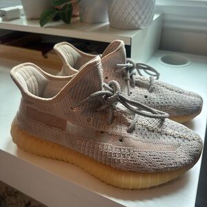 Yeezy Gray and Tan Sneakers